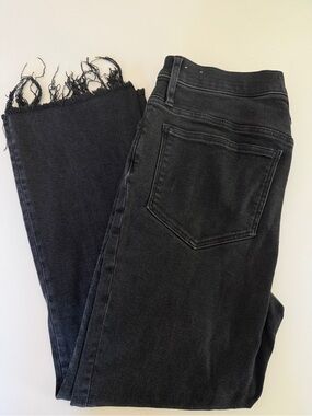 Madewell Cali Demi-Boot Cut Jean Size 31 Black with Raw Hem